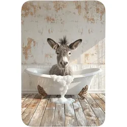 BADEMATTE Esel - Tiere - Badewanne - Schaumstoff Rutschfest 60x90 cm