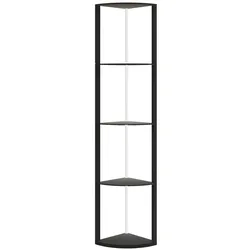STILVORA Stehlampe mit Regal LED-Beleuchtung Schwarz 30x30x163 cm RGB Farbwechsel, 5 Ebenen Eckdesign, dimmbar mit Fernbedienung und Timer