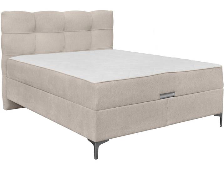 Kastenbett KORLEONE beige 140x200cm halbfest