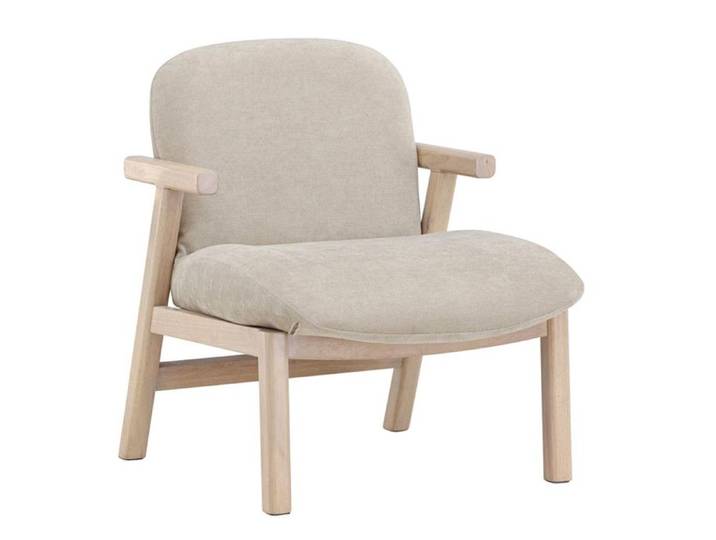 Fauteuil Design en Bois  Rile  77cm Beige