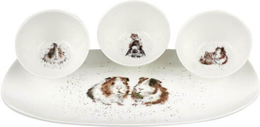 Wrendale Designs 'Lettuce Be Friends' Guinea Pigs 3 Bowls and Tray Set
