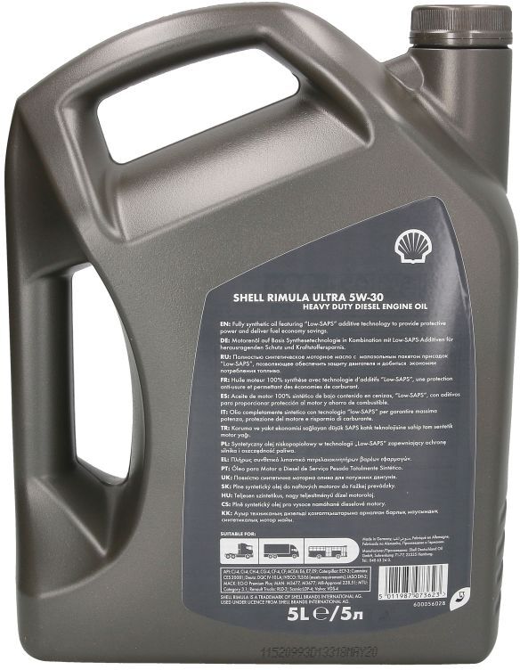 Motoröl SHELL 550054434 Rimula Ultra 5W30 5L