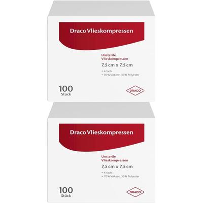 Vliesstoff-Kompressen unsteril 7,5x7,5 cm 2x 2x100 St Kompressen
