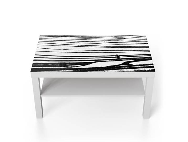 DEQORI Glastisch weiß groß 90x50 cm Motiv Geometrie der Natur ausgefallener Beistelltisch aus Glas Hochglanz Couchtisch fürs Wohnzimmer moderner Couch Tisch mit Design