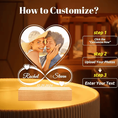 Inspire Curations Custom Spotify Acrylic Lamp Plaque Personalized Music Photo Frame For Romantic Gifts version E 7 Colors Light Base