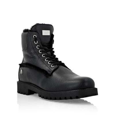 Bootsschuh PHILIPP PLEIN "Stiefel", Herren, Gr. 36, Normalschaft, 02, schwarz, Schuhe Bootsschuh