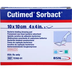 Cutimed Sorbact Saugkompressen 10x10 cm 5 ST