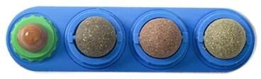 Uplift Essentials 4 in 1 Rotating Catnip & Silver Vine Dental Health Station blue