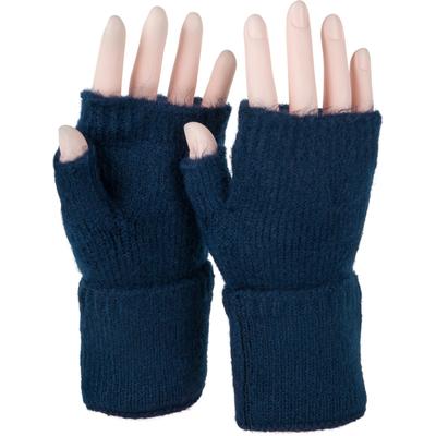 Strickhandschuhe STYLEBREAKER "Fingerlose Strickhandschuhe Einfarbig", Damen, blau (dunkelblau), Obermaterial: 100% Polyacryl PAN., Modisch, Handschuhe