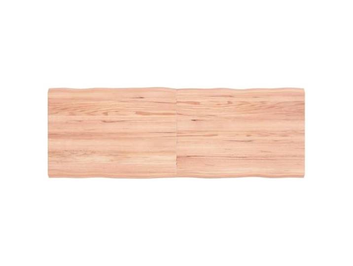 HEFZGDB Massivholz Tischplatte 140x50x(2-4) cm mit Baumkante - Geöberte Eichenholzplatte für Tischgestell Ersatz - Handgefertigte Naturkante und Klappfunktion - Robuste