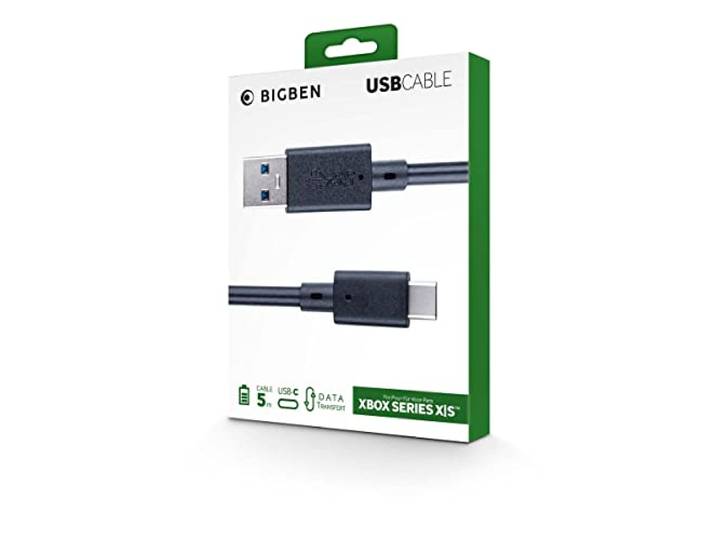 Nacon Câble de recharge pour manette Xbox Series. Connectique USB vers USB-C. Longueur 5m. Câble PVC\, noir