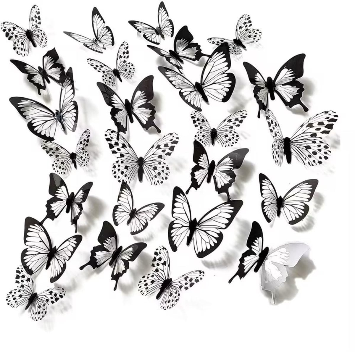 Dailygoods Vlinderdecoratie 48 Stuks - 3D Wandstickers - Afneembare Muurtattoo voor Wanddecoratie