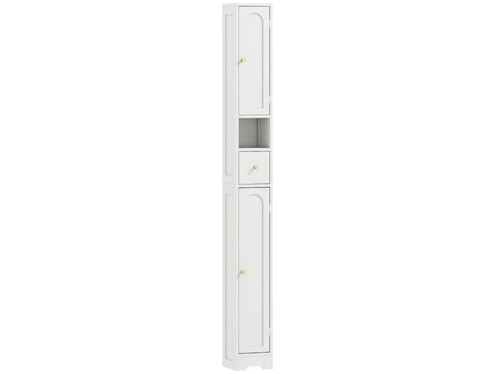 Meuble colonne salle de bain 2 portes tiroir bois blanc