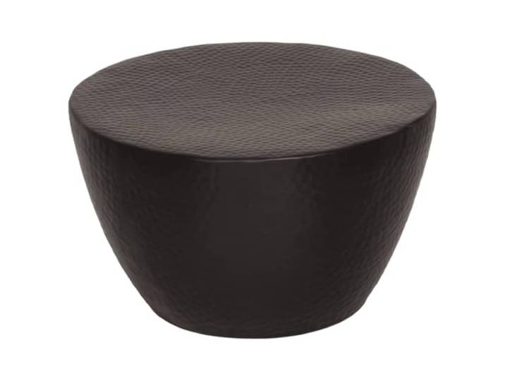 HEFZGDB Couchtisch Aluminium Gehämmert Ø 50x30 cm Schwarz Moderner Akzenttisch mit robuster Tischplatte für Wohnzimmer