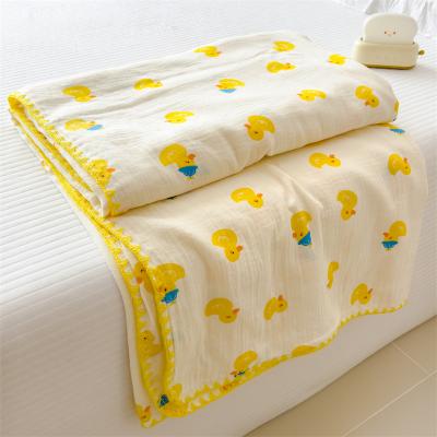 Shop Station Soft Cotton Blanket Double Layer Gauze Blanket With Cute Cartoon Print For Kids & Family b 31.50 41.34 In
