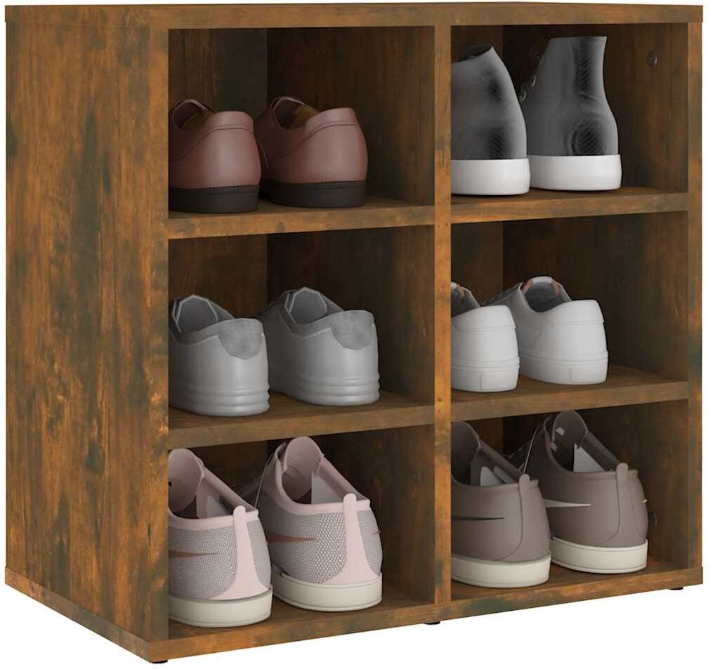 vidaXL Armoire à chaussures Chêne fumé 52,5x30x50 cm