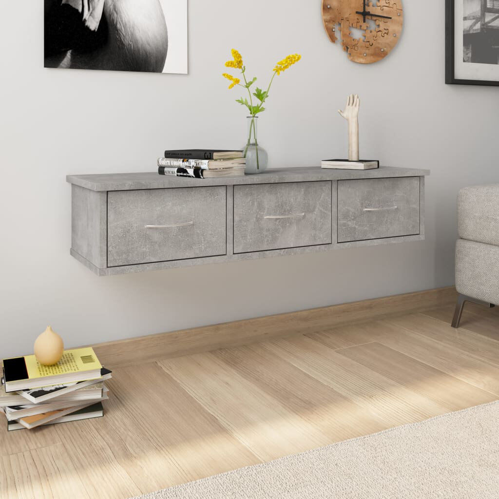 Brayden Studio Allendale Floating Shelf Concrete Grey 18.5cm H X 88cm W X 26cm D