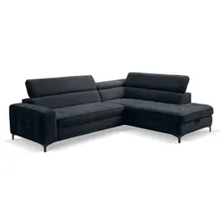 Ecksofa Nala Stoff Schwarz