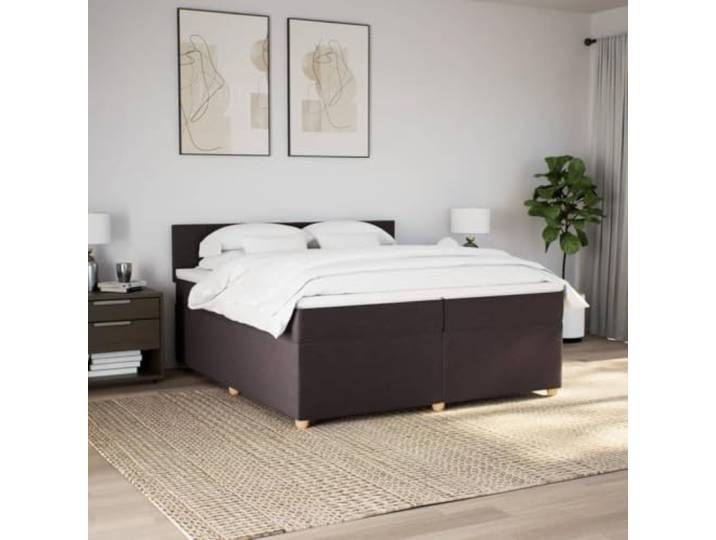 KTHLBRH Doppelbett 200 x 200 cm mit Lattenrost 2 Taschenfederkernmatratzen, inklusive Matratzenschoner, weicher Stoff, Kopfteil