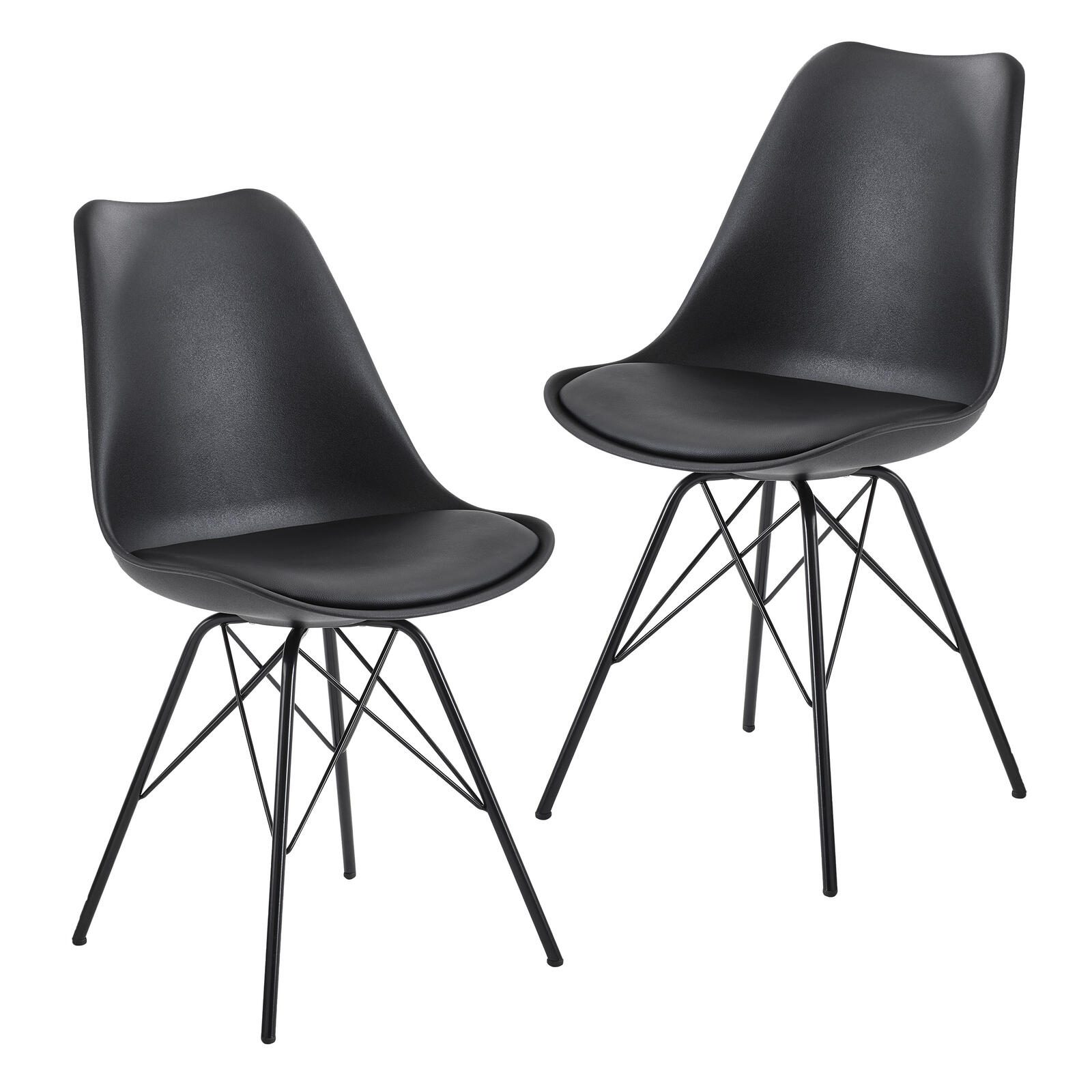 WOHNLING 2er Set Esszimmerstuhl WL6.183 schwarz