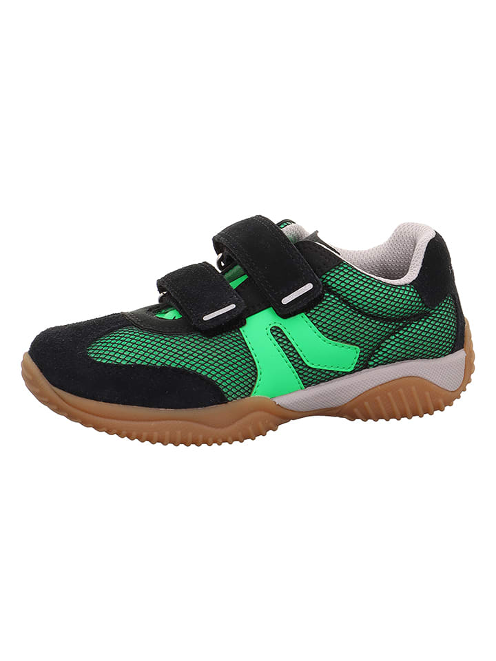 superfit Leder-Sneakers "Storm" in Schwarz/ Grün - 38
