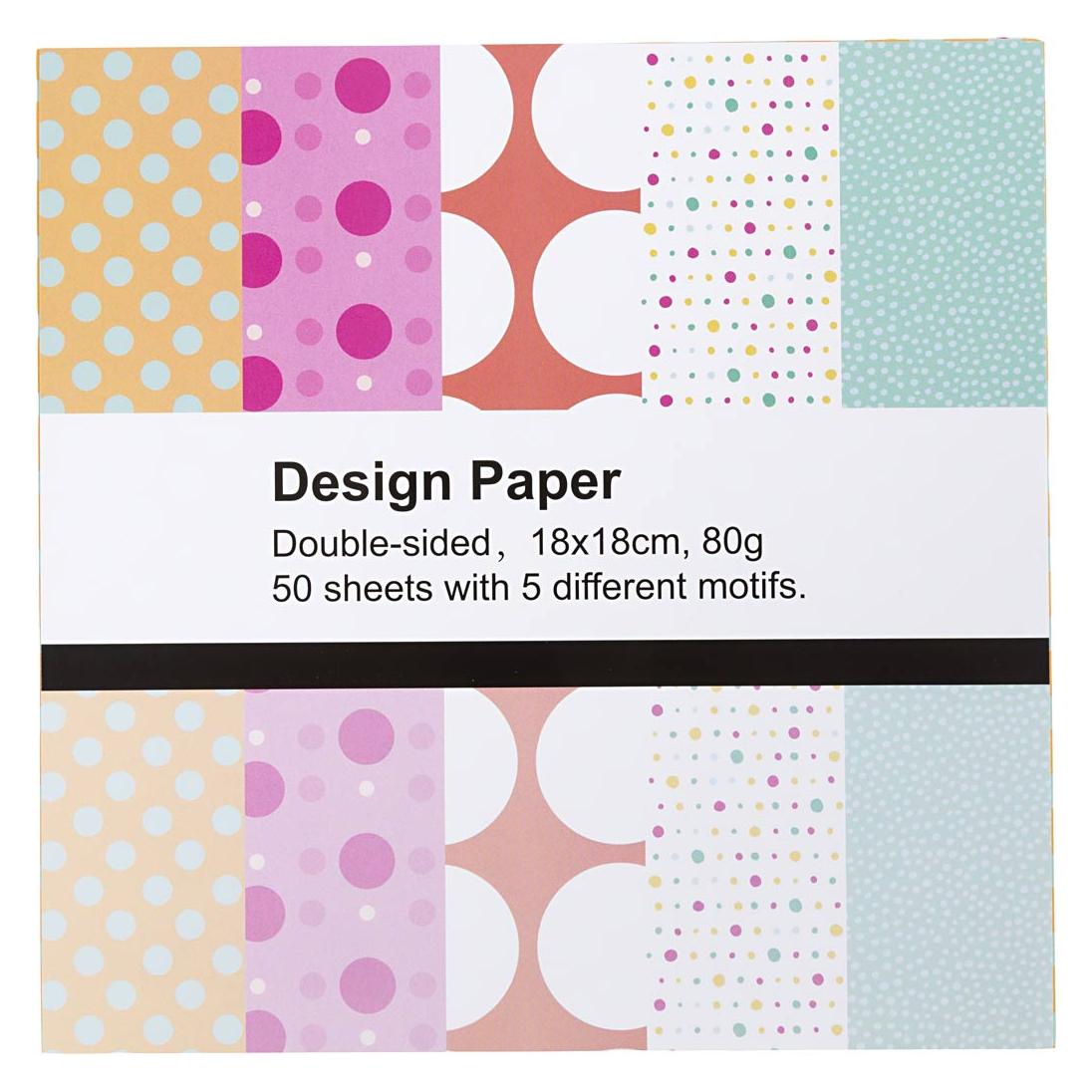 Creativ Company Design Paper, sheet 18x18 cm, dots, 80 g, 50 sheet/ 1 pack (80 g/m², 1x) (253260)
