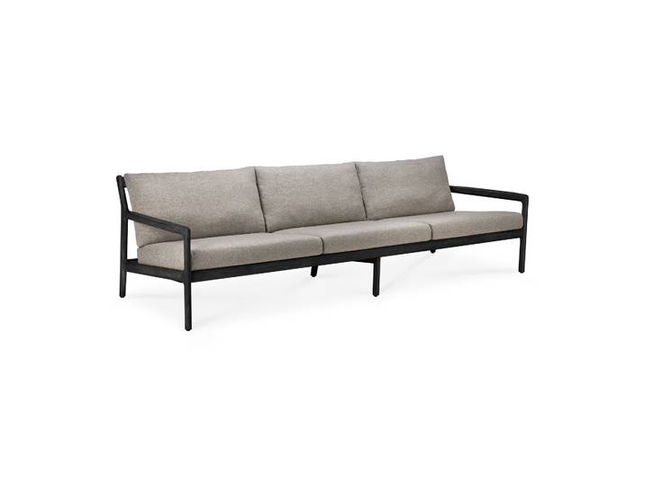 Ethnicraft Jack 3-Sitzer Sofa Teak mit Stoffkissen