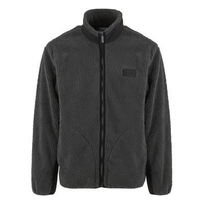 Allwetterjacke KARL KANI "Karl Kani Karl Kani Sport Patch Teddy Jacket", Herren, Gr. XS, grau (schwarz), 100% Polyester, mehrfarbig, loose fit, ohne Ausschnitt, Jacken