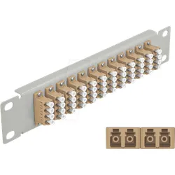 DELOCK 66798 - LWL Patchpanel, 10", 12-Port, LC Quad, 1HE, grau