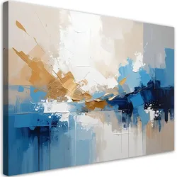 LEINWANDBILDER, Blaue moderne Abstrakt
