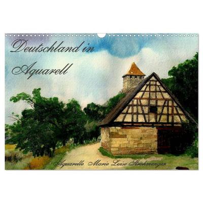 Deutschland in Aquarell (Wandkalender 2026 DIN A3 quer), CALVENDO Monatskalender