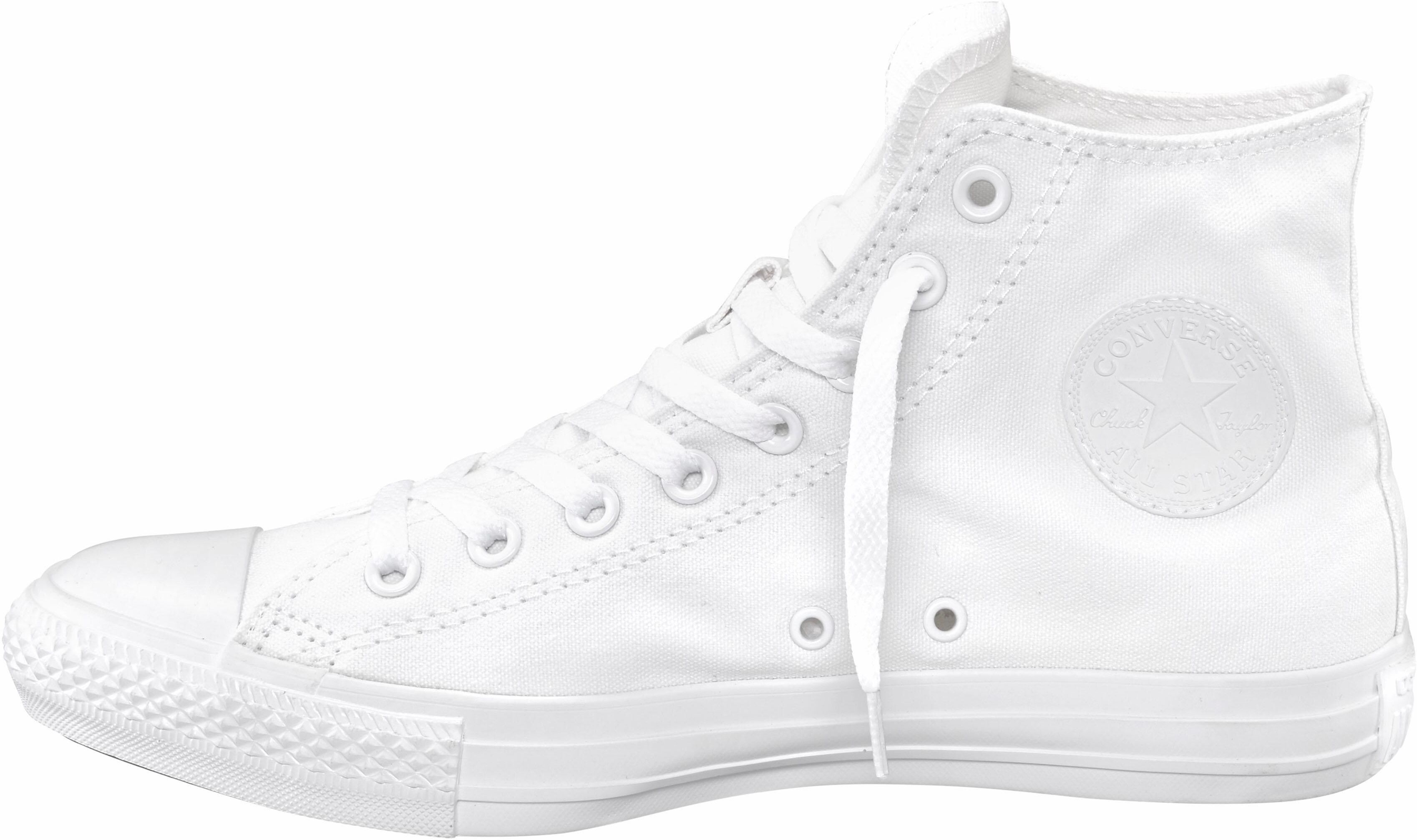 Sneaker CONVERSE "CHUCK TAYLOR ALL STAR HI Unisex Mono", Damen, Gr. 36,5, weiss (weiß, monochrome), Textil, Schuhe Sneaker weiß, monochrome 36,5