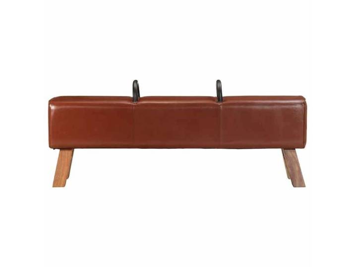 Prime Day - Banc cheval d'arçon vintage Cuir véritable de chèvre - 135x25x55 cm