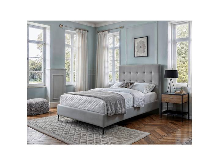 Mid.you Boxspringbett, Hellgrau, Metall, Struktur, H2, 5-Zonen, Höhe ca. 21 cm, 120x200 cm, ISO 9001, DIN EN ISO 14001, FSC 100%, Made in Turkey, gepolstertes Kopfteil, Topper durchgehend, in verschiedenen Größen erhältlich, Schlafzimmer, Betten, Boxspringbetten