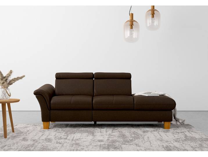 Recamiere, 206x93 cm, Luxus-Microfaser, Mocca, Motorische TV-Funktion, Klassisch, Home-affaire