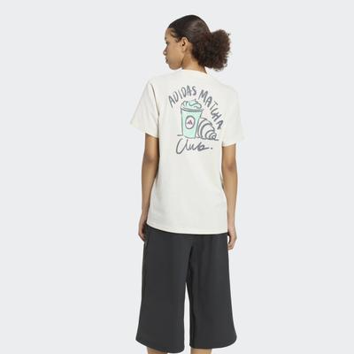 T-Shirt ADIDAS SPORTSWEAR "FOOD LOOSE GRAPHIC", Damen, Gr. M, weiß (sanftes weiß), Obermaterial: 100% Baumwolle, Shirts T-Shirt, Print T-Shirt