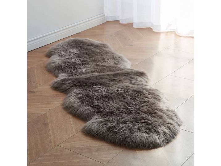 Tapis en peau de mouton blanc 100% laine d'agneau véritable, personnalisé, pour salon, tapis chauffant d'hiver