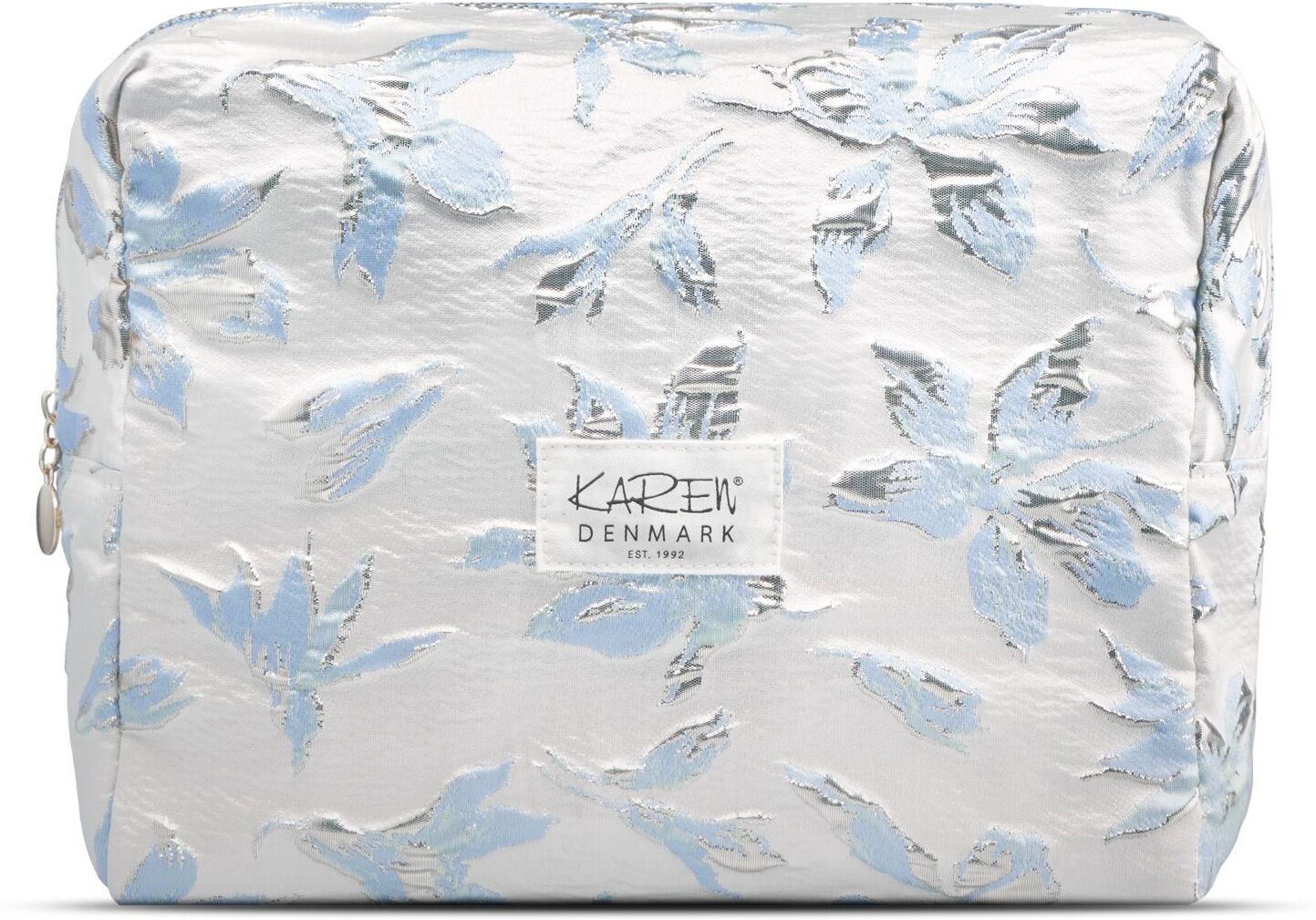 Karen - Toiletry Bag - Blå/hvid brokade