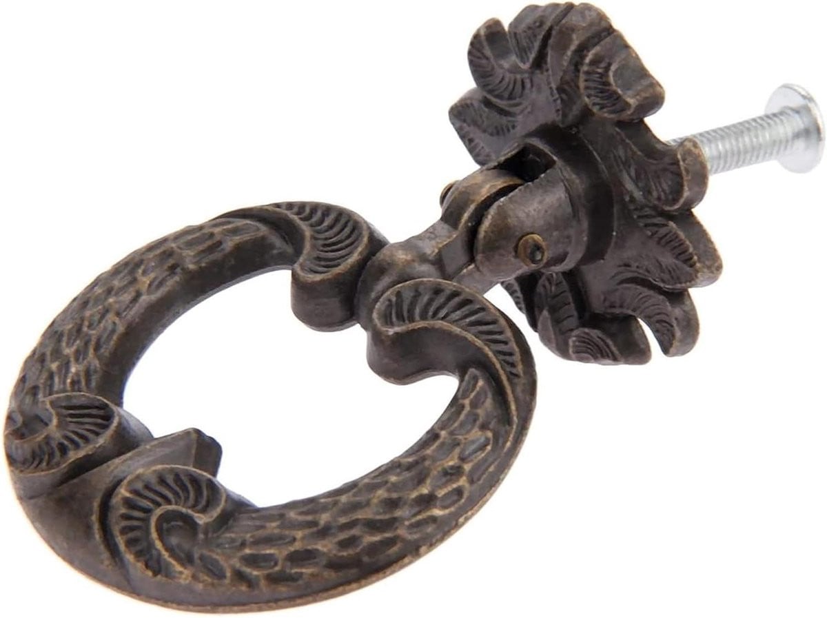 Ring Handvat Meubelgreep Vintage Antiek Brons 44x61mm