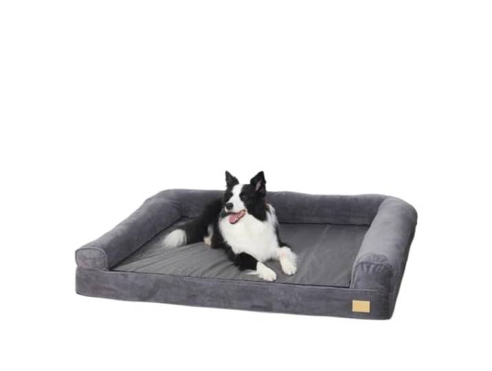 DSFIHJO Quadratisches Haustierbett Extra große Couch-Haustiermatratze Abdeckung aus weichem Schaumstoff(Gray Extra Large)