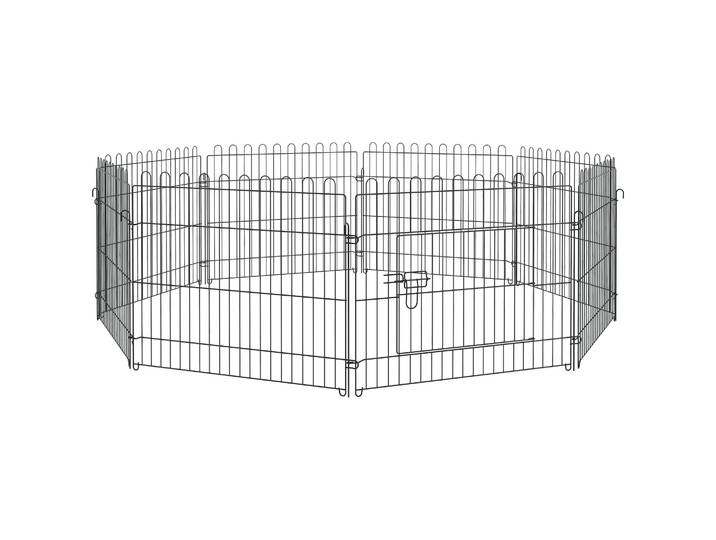 Pawhut - Parc Enclos Pour Chiens Chiots Animaux Domestiques Diamètre 158 Cm 8 Panneaux 71l X 61h Cm Noir