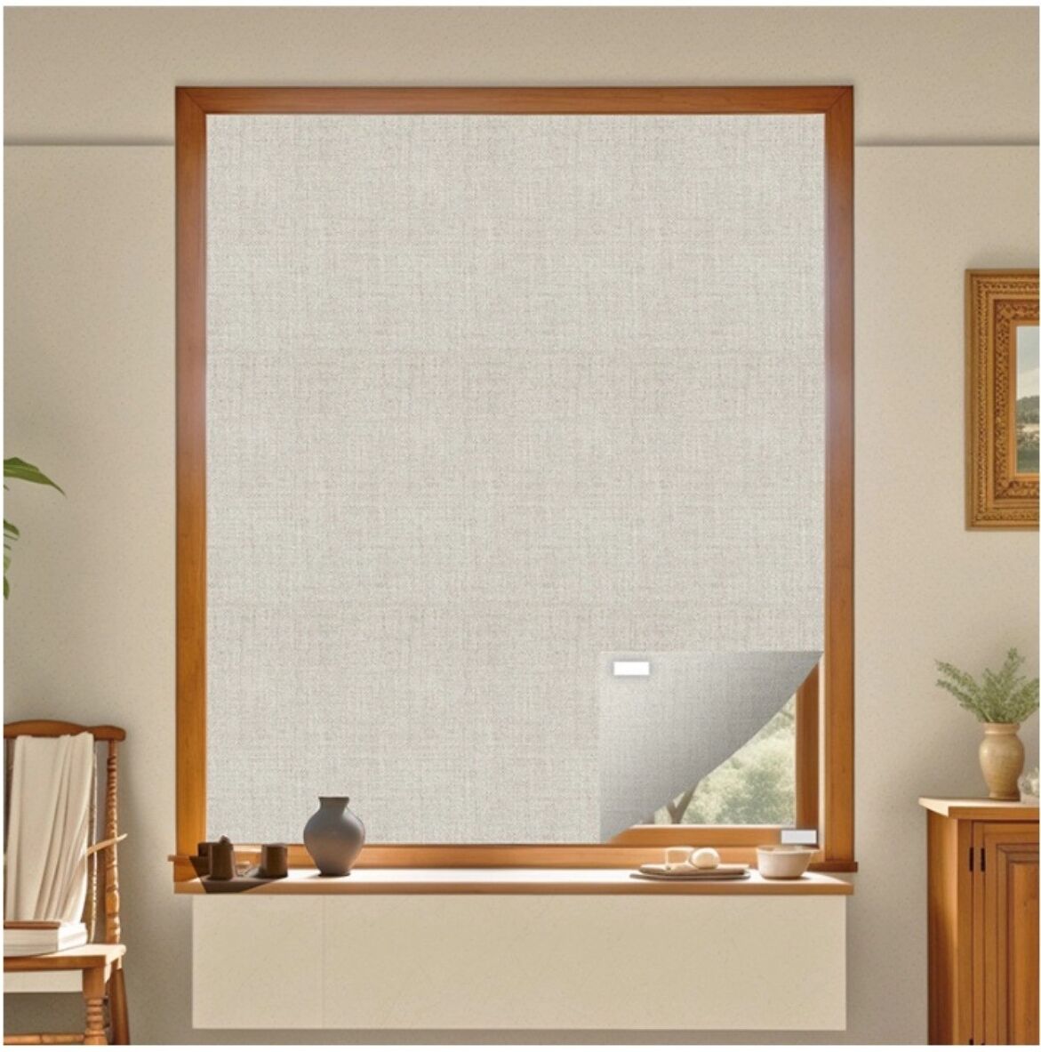 INF Rideau occultant portable sans perçage en polyester, à découper, 145cm x 100cm