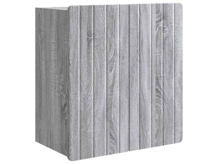 HKLGBVCR Wandschrank Sonoma, grau, 59 x 31 x 64 cm, Holz, Technikholz Vintage-Stil, Regale aus Brettern, Drehtüren 90°, vielseitig einsetzbar, pflegeleicht