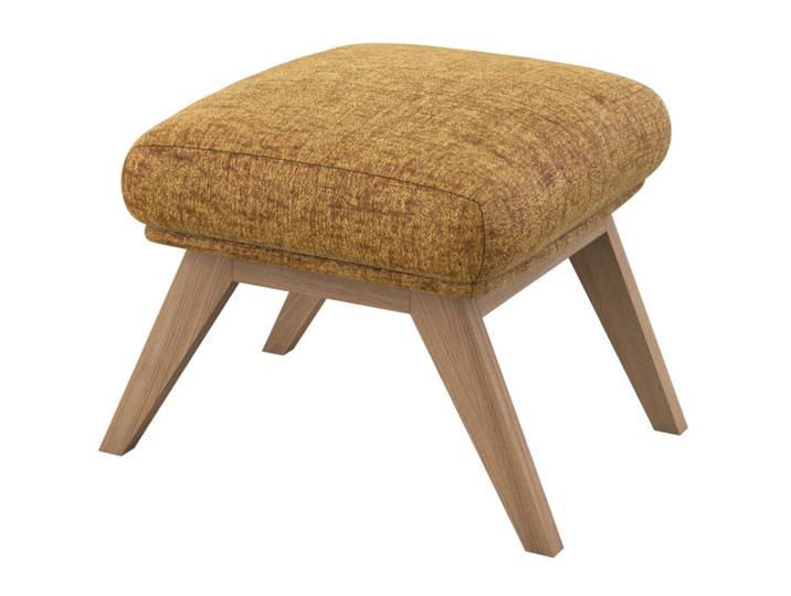 Hocker Holzfuss natur Burano Ochre - Material: Stoff - 38