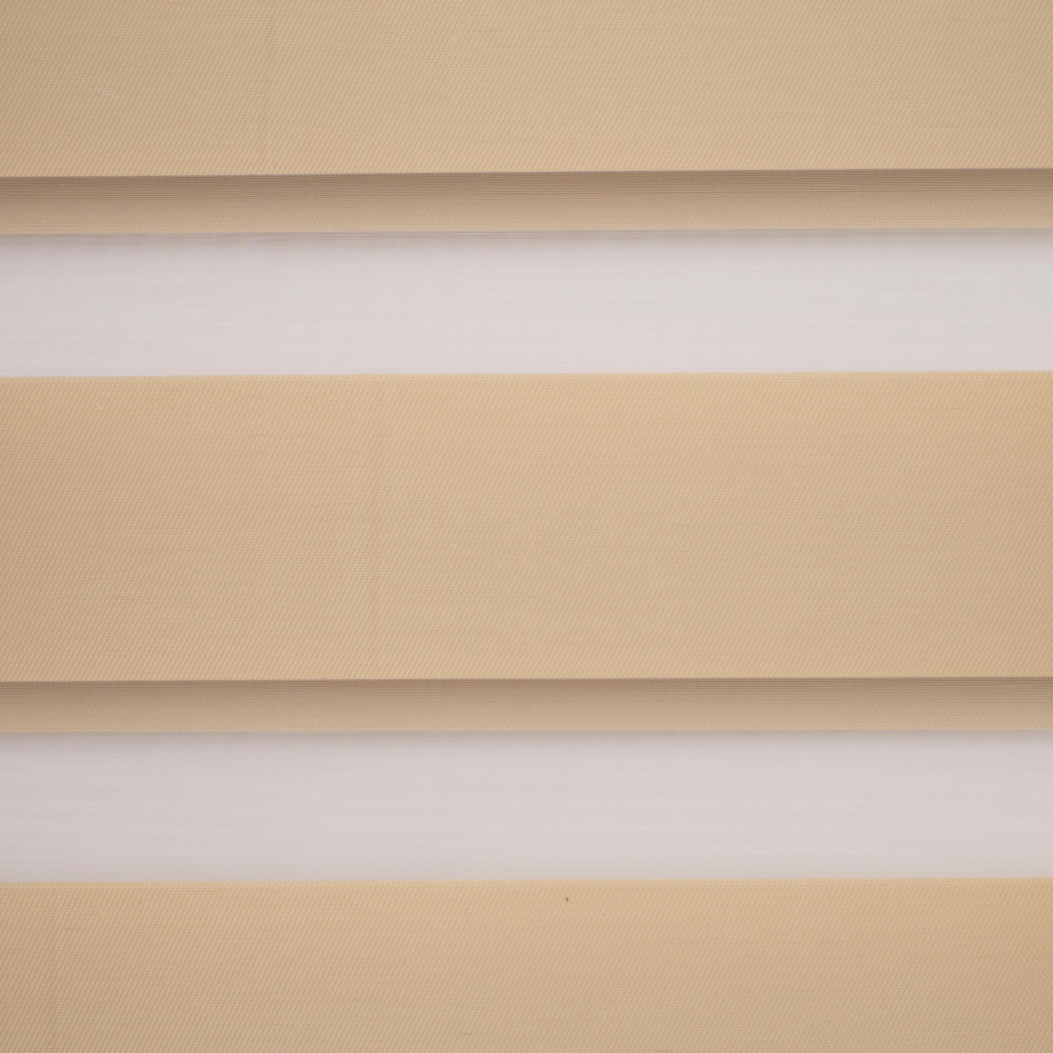 Doppelrollo "Klemmfix-Doppelrollo" Gr. 7, beige (cream, weiß), B:70cm H:210cm, Kunststoff, Polyester, SCHÖNER WOHNEN-KOLLEKTION, Rollos, Doppelrollo cream, weiß 210cm, einseitig verschiebbar, 70cm