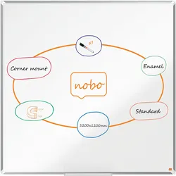 Nobo, Präsentationstafel, Whiteboard Premium Plus 1915157 Stahl, 120x120cm (120 x 120 cm)