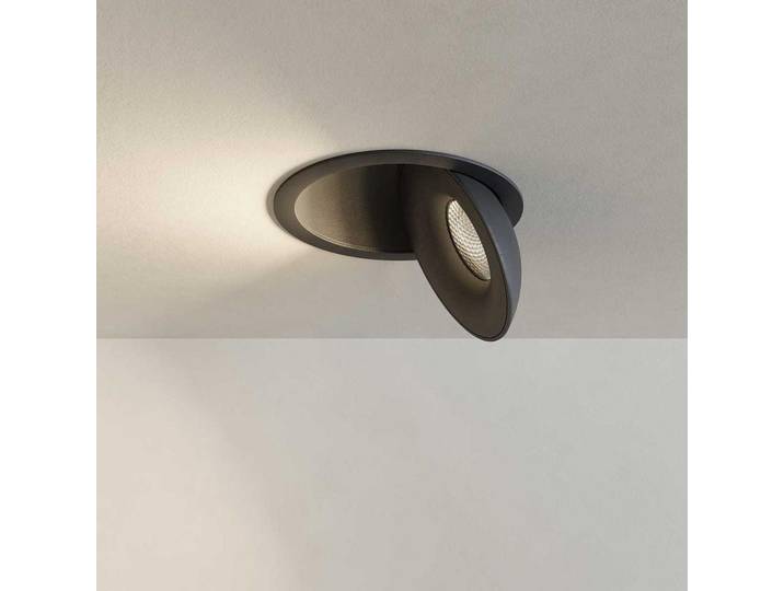 s.luce Led-Einbauleuchte Santa Deep Schwarz Neutralweiß, Metall, Rund, LED integrated, 13.8x4x13.8 cm, Lampen & Leuchten, Innenbeleuchtung, Spots & Strahler, Deckenspots