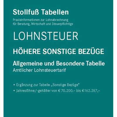 Tabelle, Lohnsteuer 2024, Höhere Sonstige Bezüge, Taschenbuch von , Stollfuß Verlag, 978-3-08-337824-2