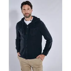 engbers Herren Sweatjacke mit Kapuze Blau regular uni Kapuze - L
