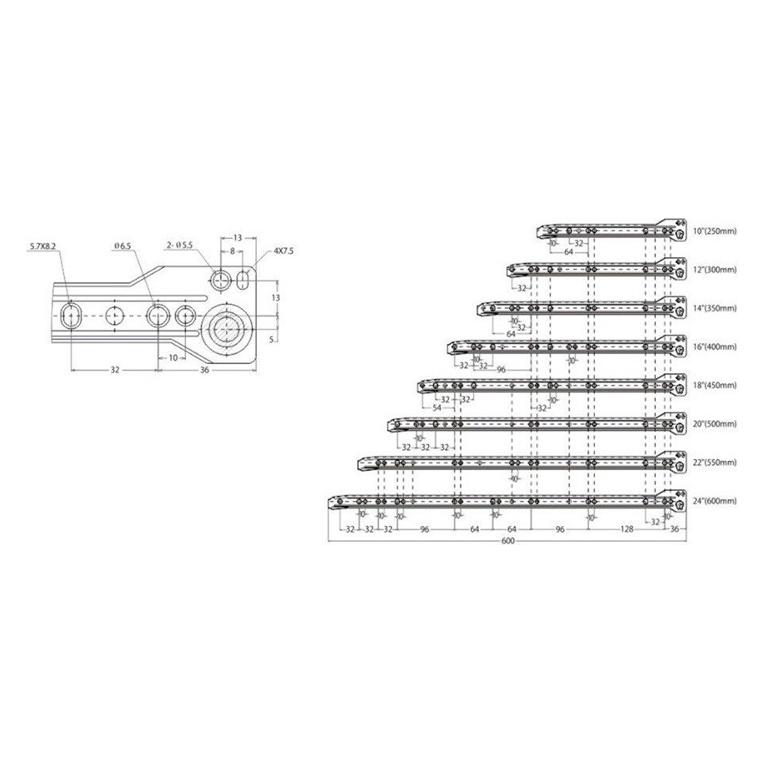 Haushalt RUNNER SLIDES FGV 400 MM WHITE. 2 PCS (36517195)